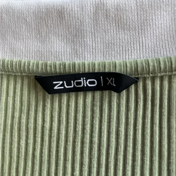 Green Ribbed 90’S Cropped Tee - Picture 3 of 5